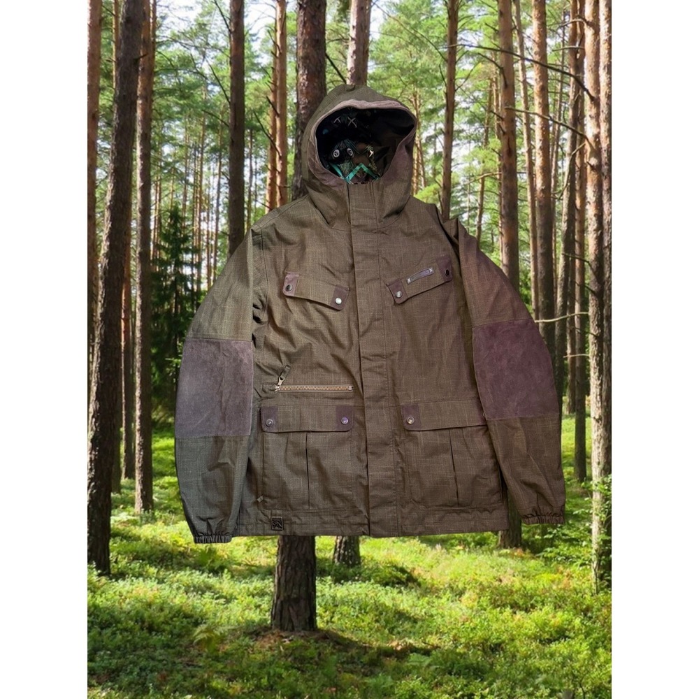 Burton Ronin Outerwear Mens Large Olive DryRide Field Jacket Hooded Utility - Picture 1 of 12